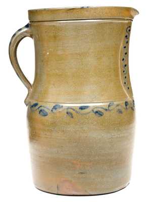 Unusual Palatine, West Virginia Cobalt-Decorated Stoneware Pitcher