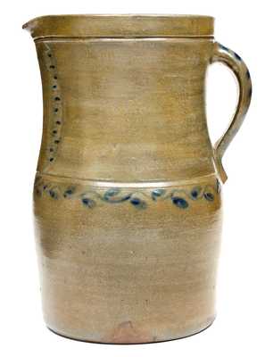 Unusual Palatine, West Virginia Cobalt-Decorated Stoneware Pitcher