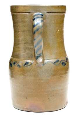 Unusual Palatine, West Virginia Cobalt-Decorated Stoneware Pitcher