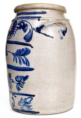Fine 5 Gal. Morgantown, WV Stoneware Jar w/ Exceptional Cobalt Decoration
