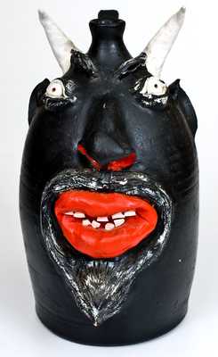 Brown s Pottery / Arden, NC Painted Stoneware Devil Jug