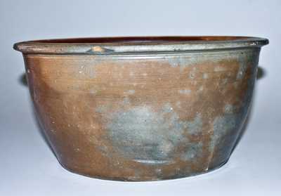 Very Rare J. B. LEATHERS / MT. EAGLE, PA Stoneware Bowl with Floral Decoration