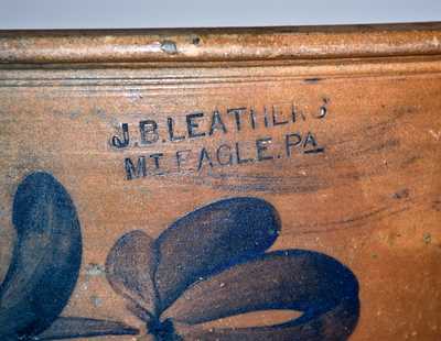 Very Rare J. B. LEATHERS / MT. EAGLE, PA Stoneware Bowl with Floral Decoration
