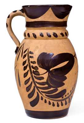 Fine Tanware Pitcher, New Geneva or Greensboro, PA origin, circa 1885