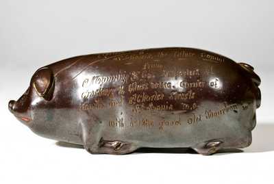 Excellent Anna Pottery Pig Bottle for Manning & Co., St. Louis