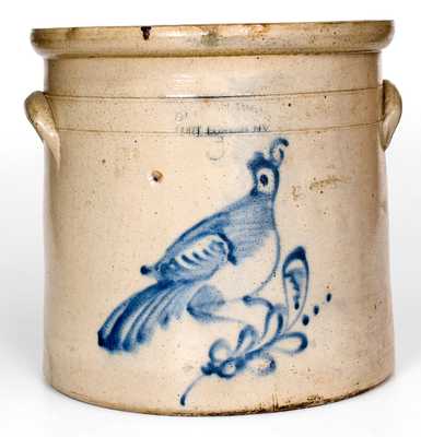 OTTMAN BRO'S / & CO. / FORT EDWARD, NY Five-Gallon Stoneware Bird Crock