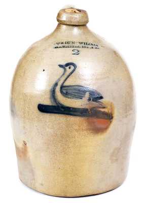 Fine 2 Gal. COWDEN & WILCOX / HARRISBURG, PA Stoneware Swan Jug