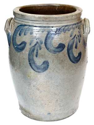 Unusual 4 Gal. S. BELL & SON / STRASBURG, VA Stoneware Jar w/ Profuse Decoration