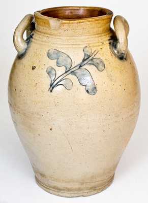 Rare 2 Gal. Stoneware Jar with Incised Decoration, Manhattan, circa 1800