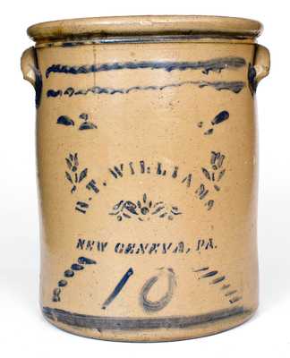 10 Gal. R. T. WILLIAMS / NEW GENEVA, PA Stoneware Jar