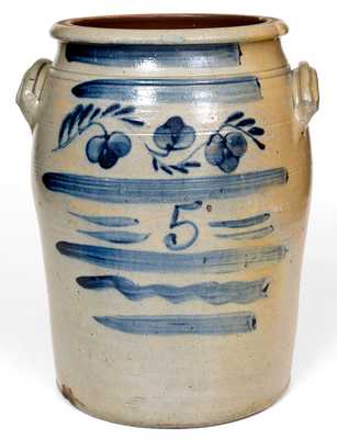 5 Gal. Stoneware Jar att. Offord & Federer / West Brownsville, PA