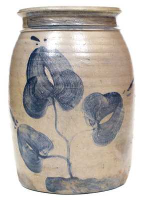 Pruntytown, WV Stoneware Canning Jar w/ Floral Decoration