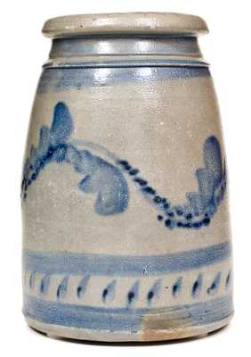 Western PA Stoneware Canning Jar with Freehand Decoration