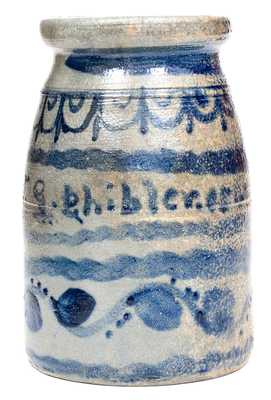 Exceptional Joseph G. Shibler Stoneware Canning Jar w/ Elaborate Decoration