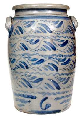 Outstanding Six-Gallon Shinnston, WV Stoneware Jar w/ Profuse Decoration