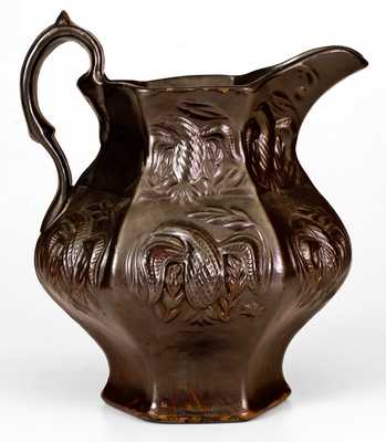 Molded Stoneware Pitcher w/ Eagle Motif, American Pottery Manufacturing Co, Jersey City