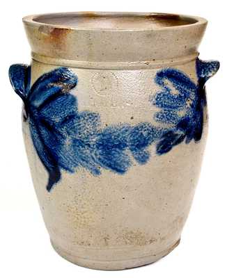 H. MYERS, Baltimore, MD, circa 1825 Stoneware Jar with Floral Decoration