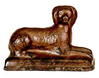  Jane Lew, WV Stoneware Reclining Dog Figure