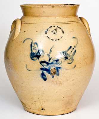 NORTON & FENTON, / BENNINGTON Vt Stoneware Jar, circa 1844-1847