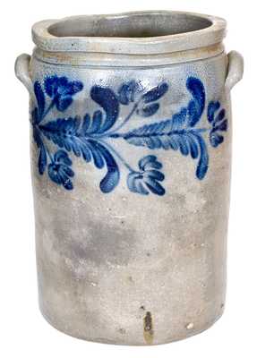 6 Gal. W. H. LEHEW & CO. / STRASBURG, VA Stoneware Jar w/ Bold Floral Decoration