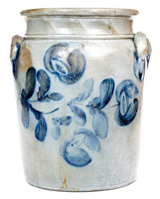 3 Gal. Beaver County, PA Stoneware Jar w/ Elaborate Floral Decoration