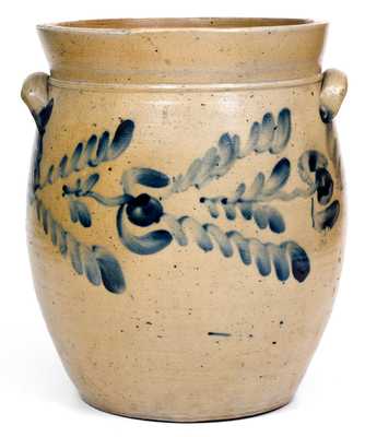 4 Gal. Stoneware Jar w/ Floral Decoration, Baltimore, MD, circa 1840