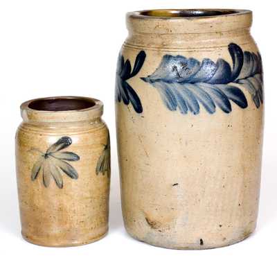 Lot of Two: 1/4 Gal. and 1 1/2 Gal. Stoneware Jars att. Richard Remmey, Philadelphia, PA