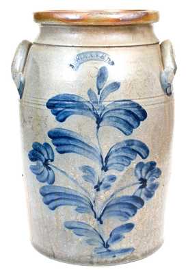5 Gal. J. WEAVER, Beaver, PA Stoneware Jar with Floral Decoration