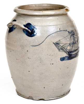 Exceptional J. SWANN / ALEXA (Alexandria, VA) Stoneware Incised Ship Jar
