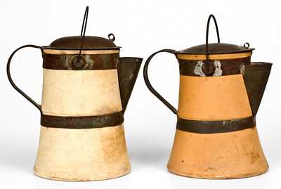 Two Bodine Pottery Co (Zanesville, OH) Stoneware Coffee Pots