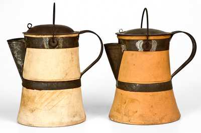 Two Bodine Pottery Co (Zanesville, OH) Stoneware Coffee Pots