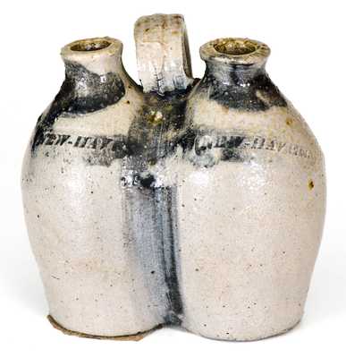 Very Rare Miniature New Haven, CT Stoneware Gemel