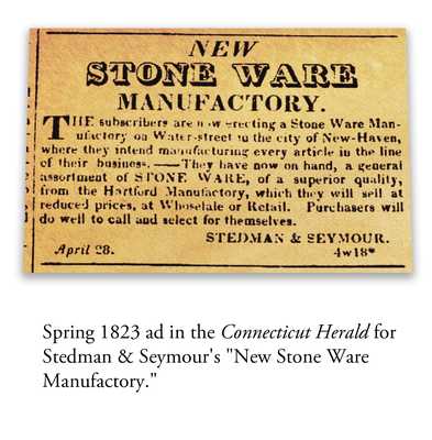 Very Rare Miniature New Haven, CT Stoneware Gemel