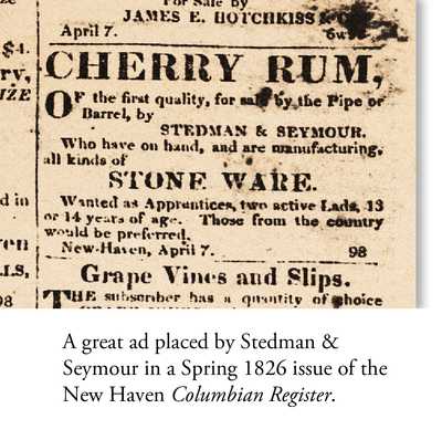 Very Rare Miniature New Haven, CT Stoneware Gemel