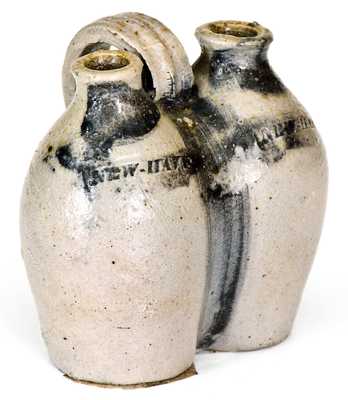 Very Rare Miniature New Haven, CT Stoneware Gemel