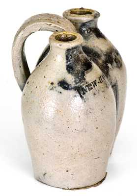 Very Rare Miniature New Haven, CT Stoneware Gemel