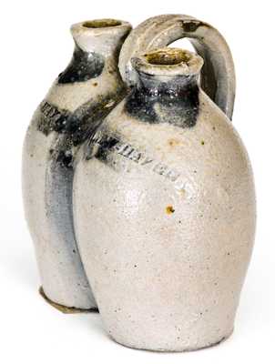 Very Rare Miniature New Haven, CT Stoneware Gemel