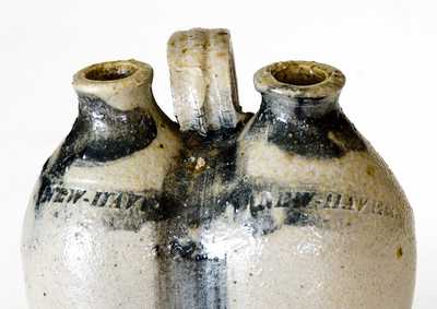 Very Rare Miniature New Haven, CT Stoneware Gemel