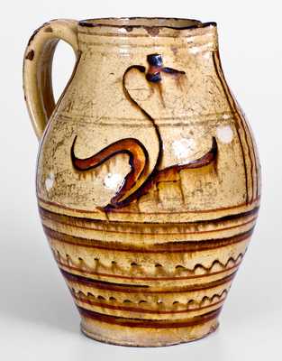 Rare Alamance County, NC Redware Pitcher, late 18th or early 19th century