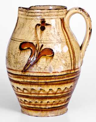 Rare Alamance County, NC Redware Pitcher, late 18th or early 19th century