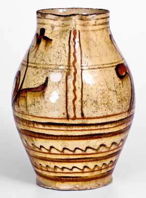 Rare Alamance County, NC Redware Pitcher, late 18th or early 19th century