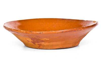 Glazed Redware Dirt Dish, NC origin, 19th century