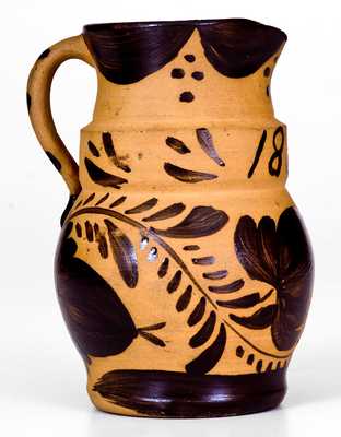 Rare Tanware Pitcher, Dated 1888, Western PA origin