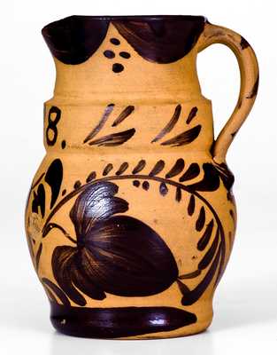 Rare Tanware Pitcher, Dated 1888, Western PA origin