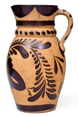 Fine Tanware Pitcher, New Geneva or Greensboro, PA origin, circa 1885