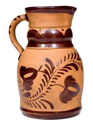 Fine Tanware Pitcher, New Geneva or Greensboro, PA origin, circa 1885