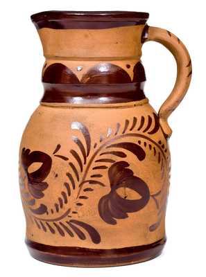 Fine Tanware Pitcher, New Geneva or Greensboro, PA origin, circa 1885
