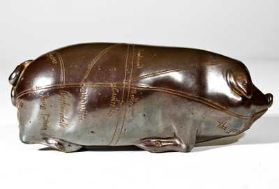 Excellent Anna Pottery Pig Bottle for Manning & Co., St. Louis