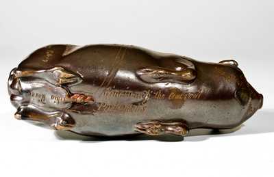 Excellent Anna Pottery Pig Bottle for Manning & Co., St. Louis