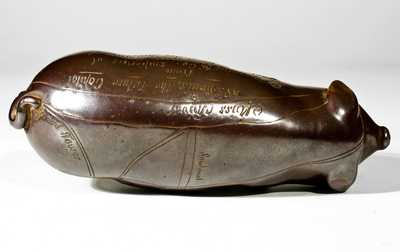 Excellent Anna Pottery Pig Bottle for Manning & Co., St. Louis